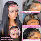 SULMY HD Lace Frontal Wig Straight Transparent Human Hair Wigs